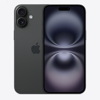 iPhone 16 Plus 5G in black with dual rear cameras and front display