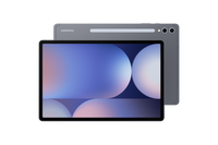 Galaxy Tab S10+ 5G front, blue abstract screen on Moonstone Grey tablet