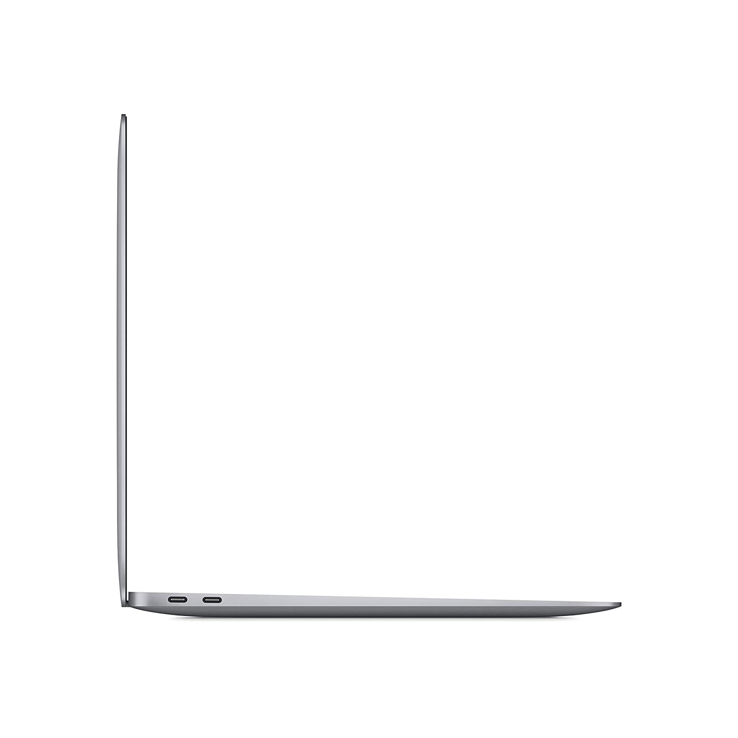 MacBook Air side view showing ports on the gray aluminum edge