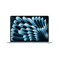 MacBook Air 13-inch laptop with blue abstract display, front view