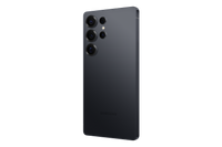 Dark gray Galaxy S25 Ultra rear view with four cameras and brushed metal finish