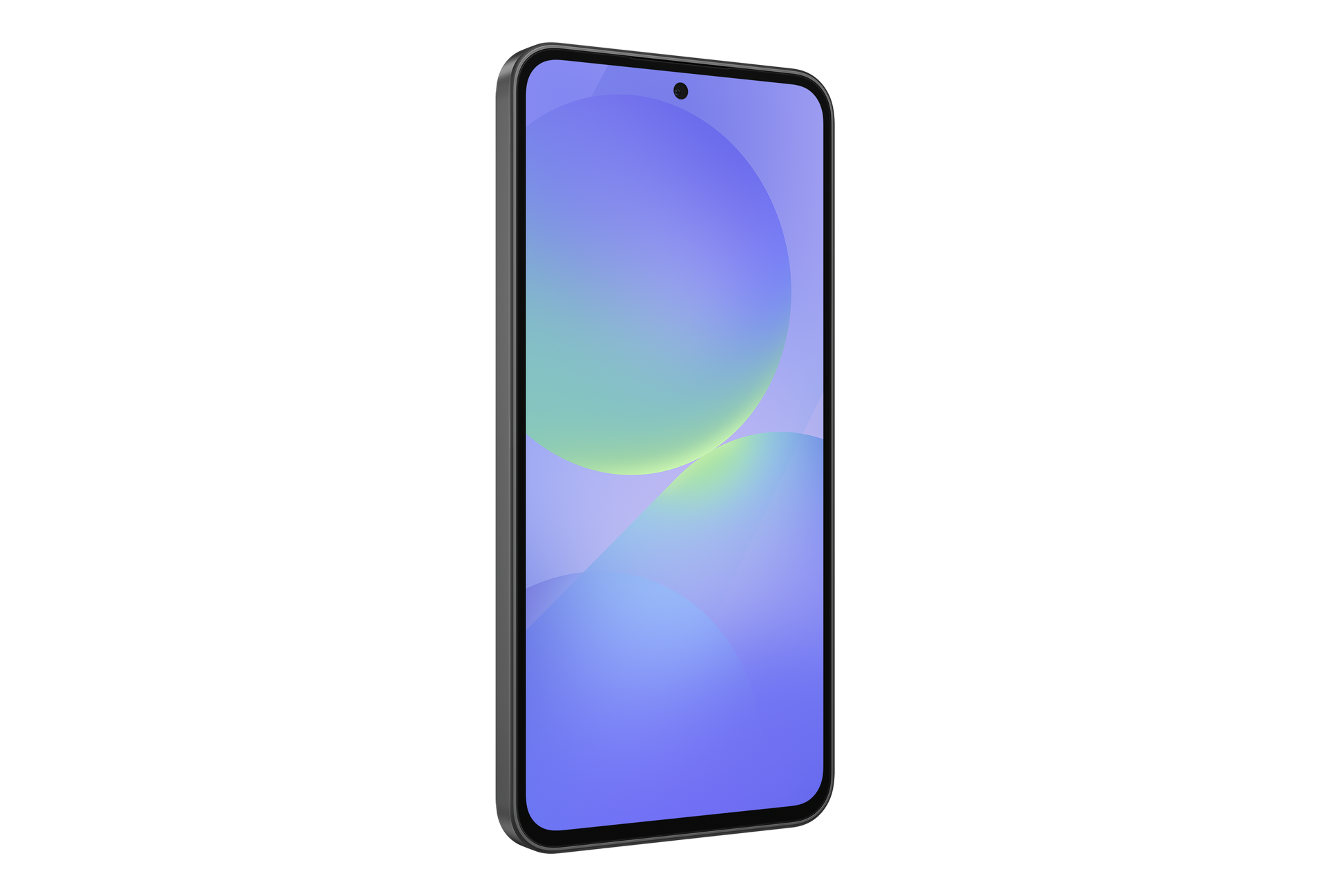Galaxy A36 5G phone, lavender front view with colorful display