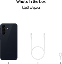 Android smartphone and USB-C cable contents, dark phone back visible
