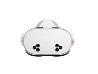 White VR headset front view with built-in camera module and head strap