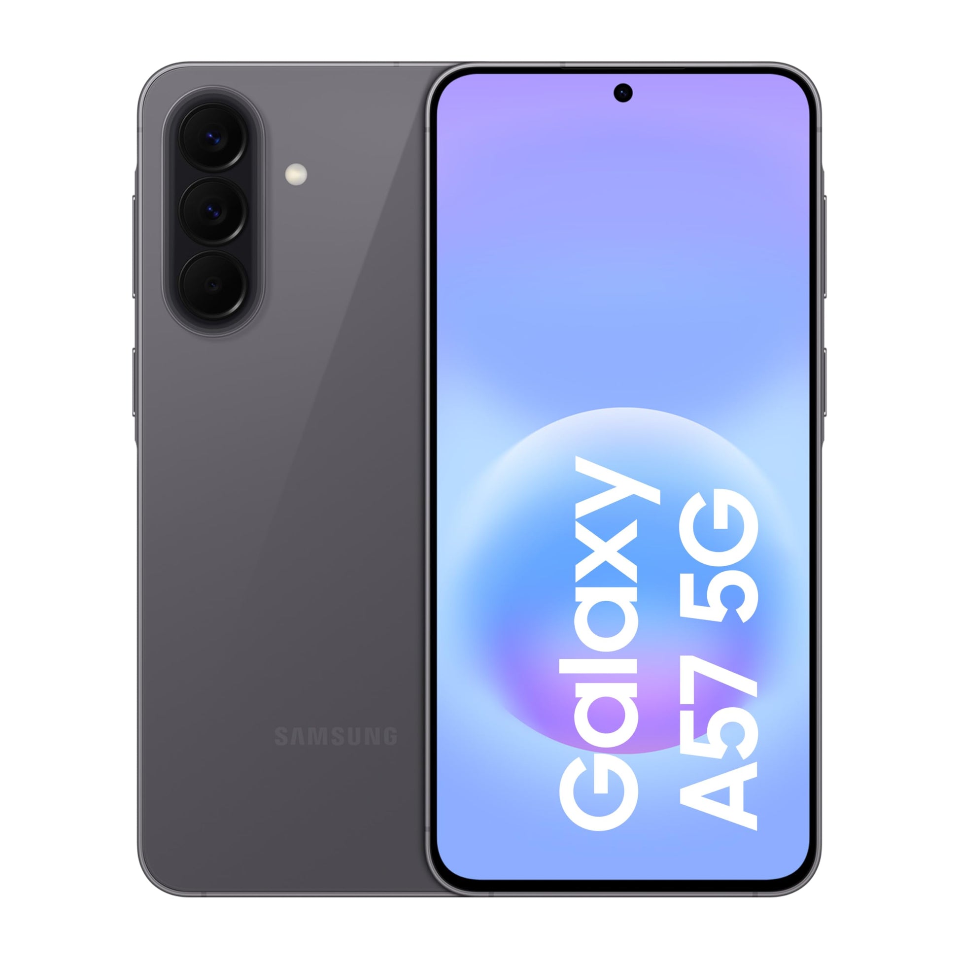 Android smartphone with dual rear cameras and dark gray back