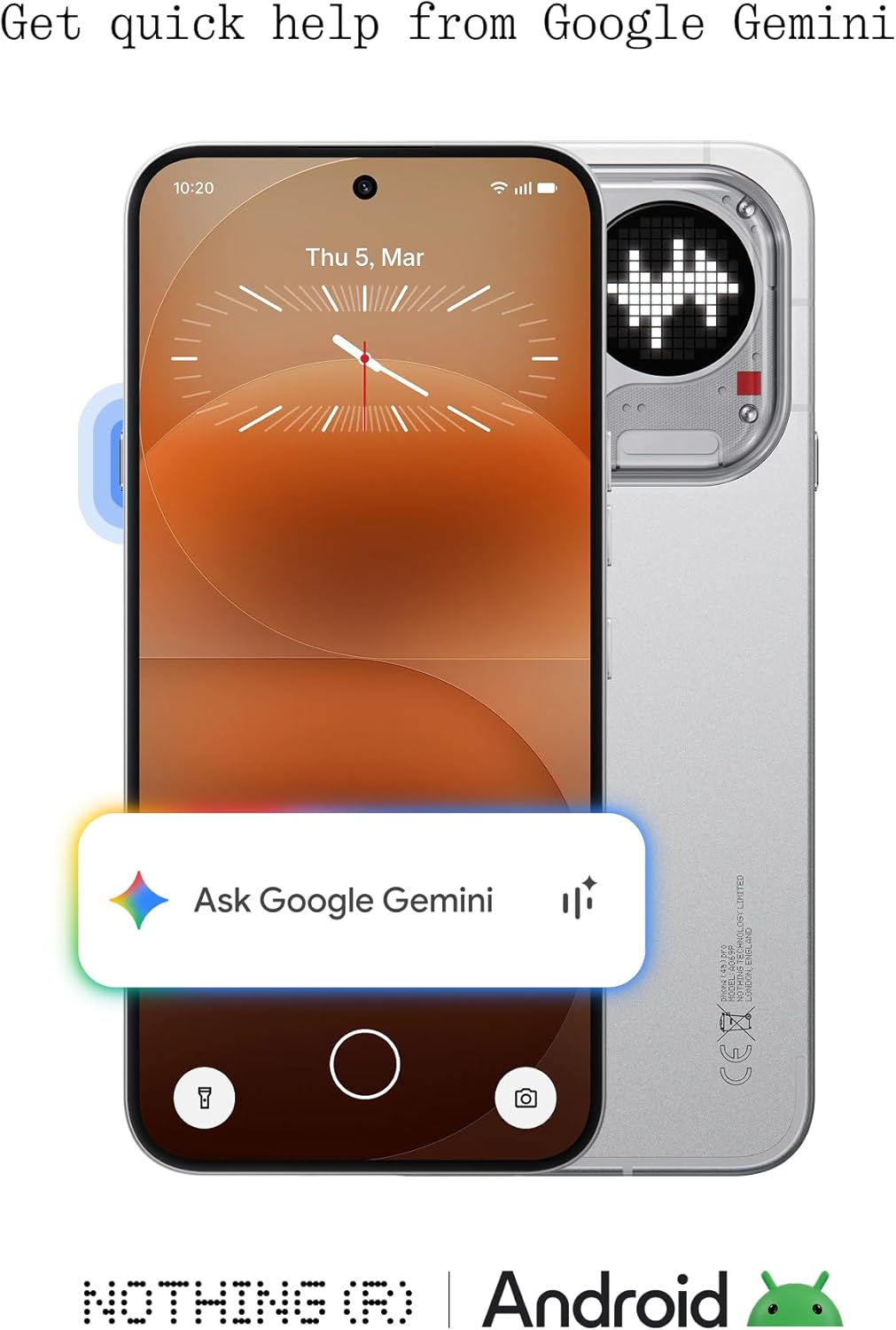Nothing Phone 4a Pro 5G front display with back panel and Glyph light visible