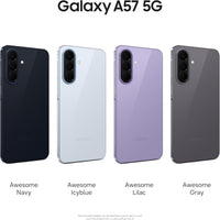 Galaxy A57 5G smartphone color lineup: navy, icyblue, lilac, gray