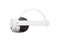 White VR headset with side panel and lenses visible, profile view