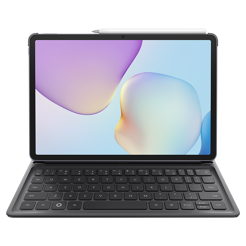 MatePad 11.5 PaperMatte tablet with laptop-style keyboard, front view in dark gray