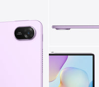 MatePad 11.5 PaperMatte purple back with dual-camera bump and stylus alongside