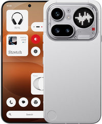 Nothing Phone 4a Pro 5G shows front home screen and back with Glyph light