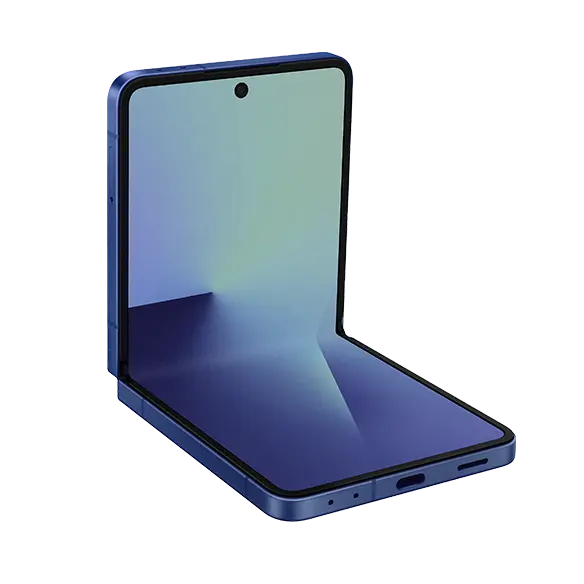 Blue Shadow foldable smartphone, open side view with front display visible