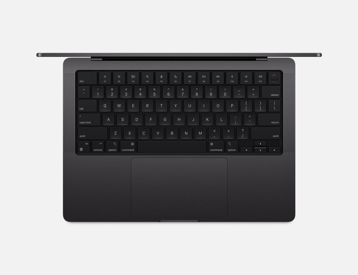 Apple MacBook Pro 16-inch M4 Pro – Space Black – keyboard top view