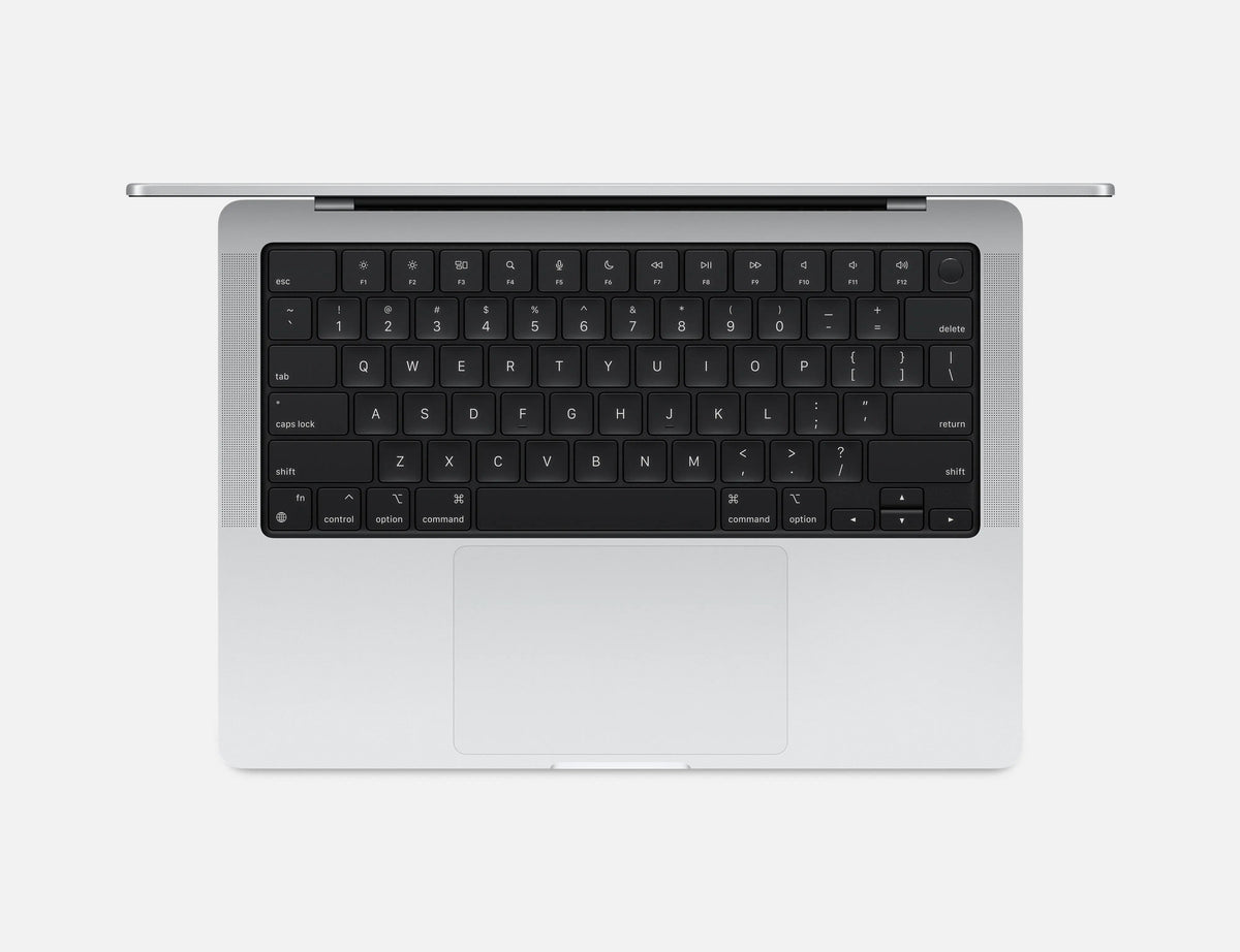 Apple MacBook Pro 16-inch M4 Pro – Silver – keyboard top view