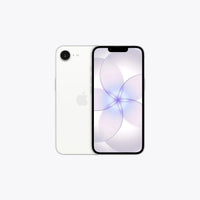 Apple iPhone 17e 5G smartphone in white, showing back and front display