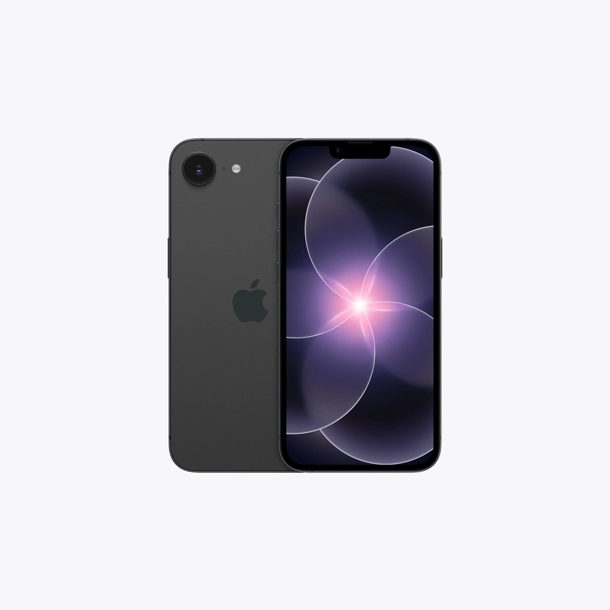 Apple iPhone 17e 5G smartphone in black, showing back and front display