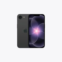 Apple iPhone 17e 5G smartphone in black, showing back and front display