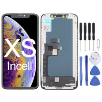 iPhone XS Incell screen replacement kit with tools and open display assembly