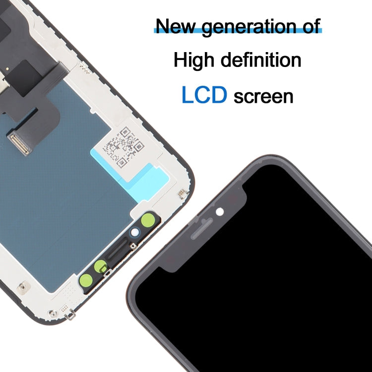 iPhone XS Incell screen replacement close-up with LCD front and connector edge