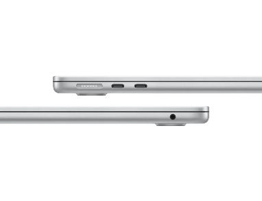 13-inch MacBook Air in Silver, side view showing ports and power button