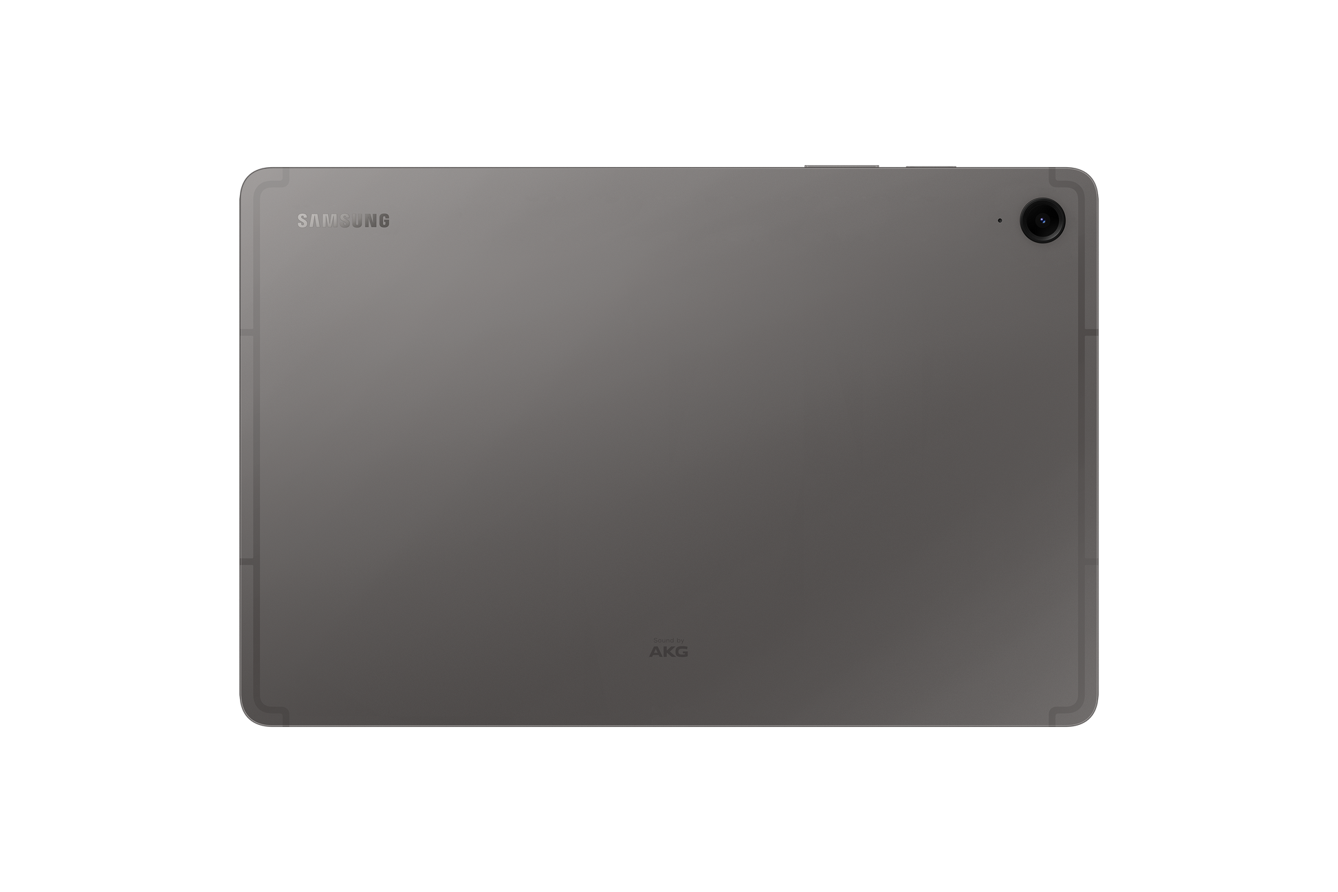 Samsung Galaxy Tab S9 FE gray tablet back with camera and AKG markings