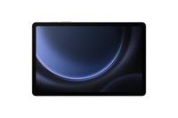Samsung Galaxy Tab S9 FE tablet front with dark screen and thin bezel