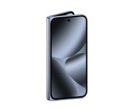Google Pixel foldable phone with black front display, silver edges, closed view
