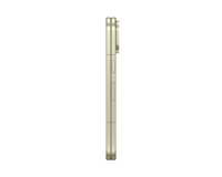 Google Pixel foldable phone side profile, slim light green frame and buttons