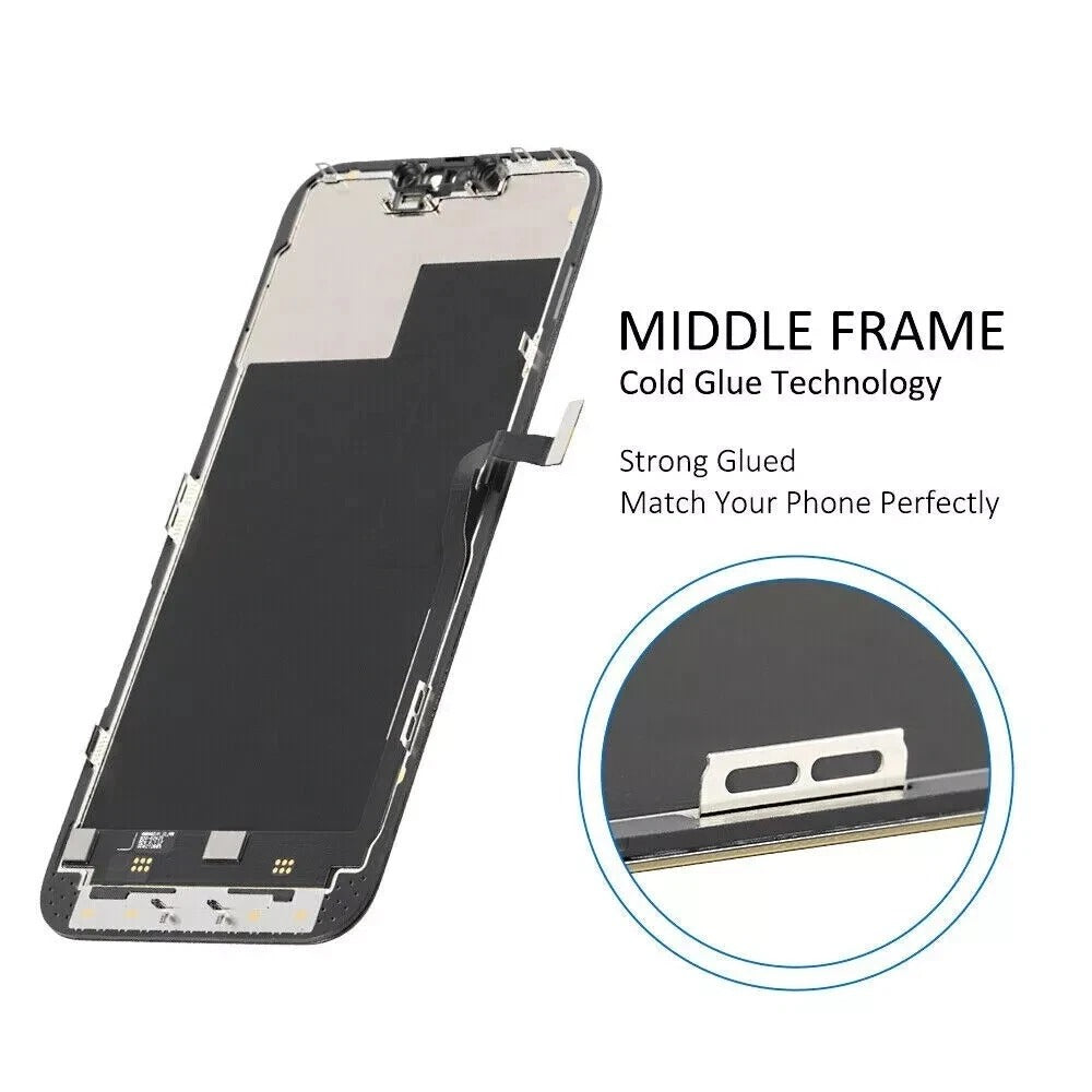 iPhone 13 Pro Max screen replacement with internal middle frame and ribbon
