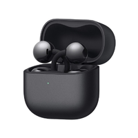 Dark gray open-ear earbuds with charging case, case open to show earbuds