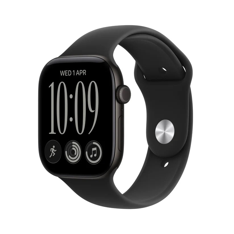 Aluminum Apple Watch with sport band, black case and black band