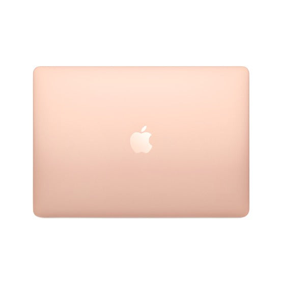 MacBook Air 13-inch back in gold with Apple logo at center