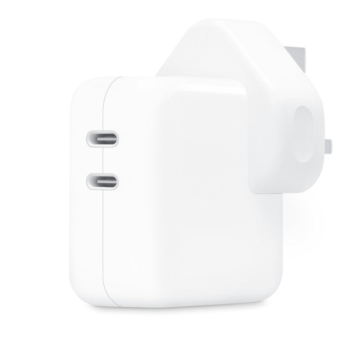 Apple 35W dual USB-C power adapter with two USB-C ports, white