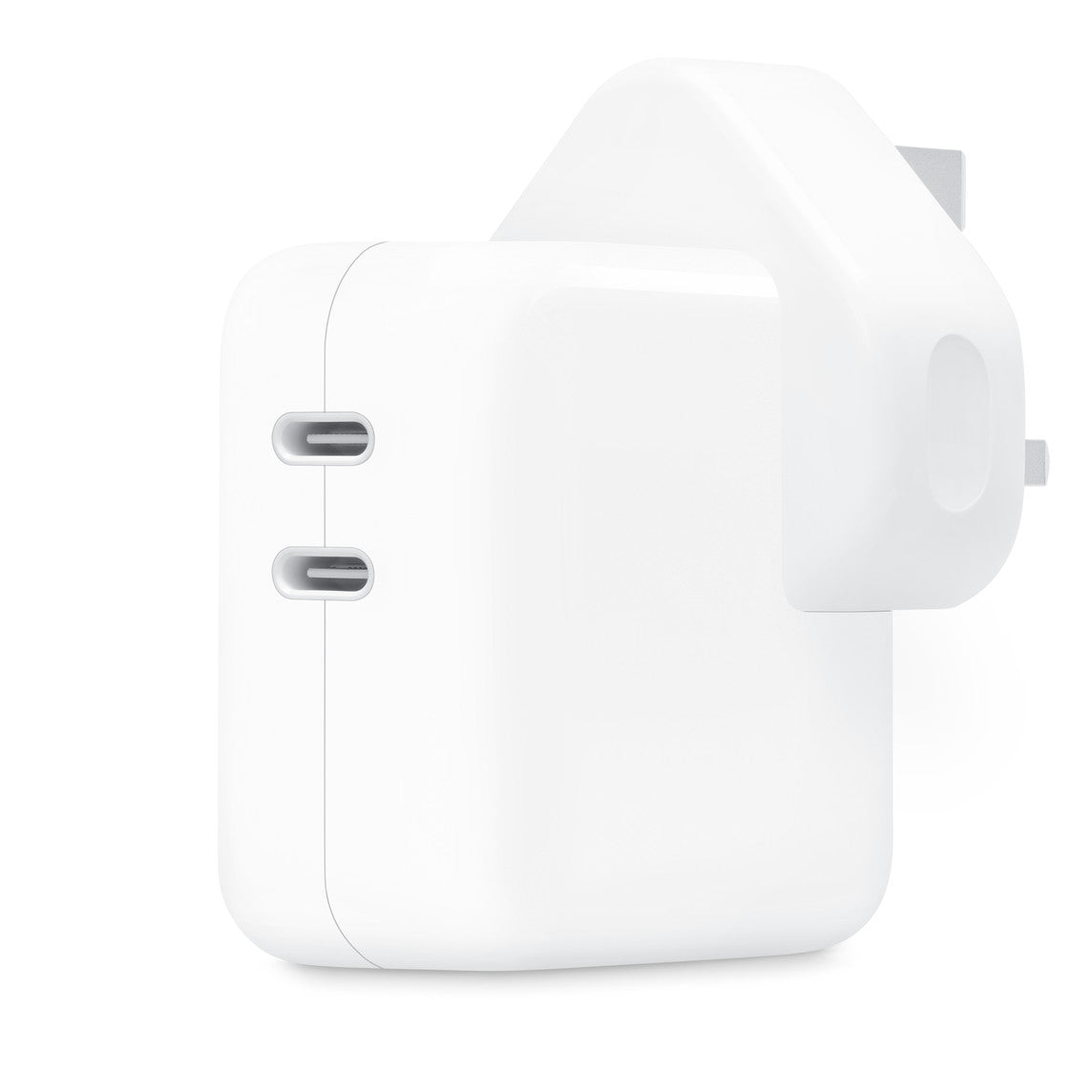 Apple 35W dual USB-C power adapter with two USB-C ports, white