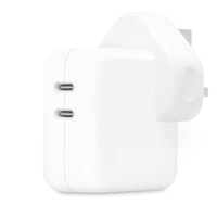 Apple 35W dual USB-C power adapter with two USB-C ports, white
