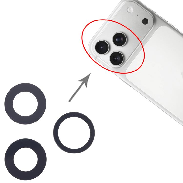 Phone back camera lens window with gasket rings kit, dark navy rubber