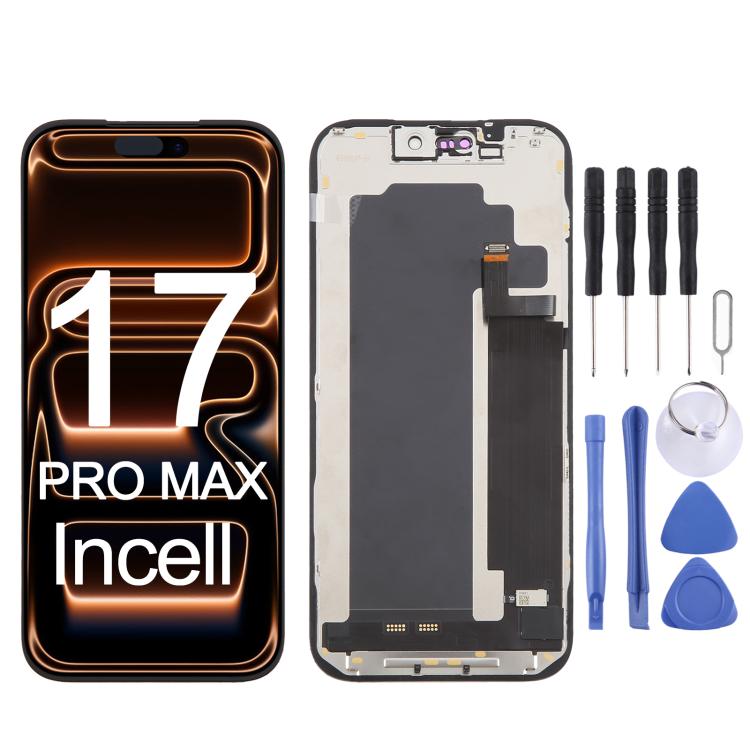 iPhone 17 Pro Max Incell screen replacement kit with tools and display panel