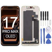 iPhone 17 Pro Max screen replacement kit with OLED panel and tools