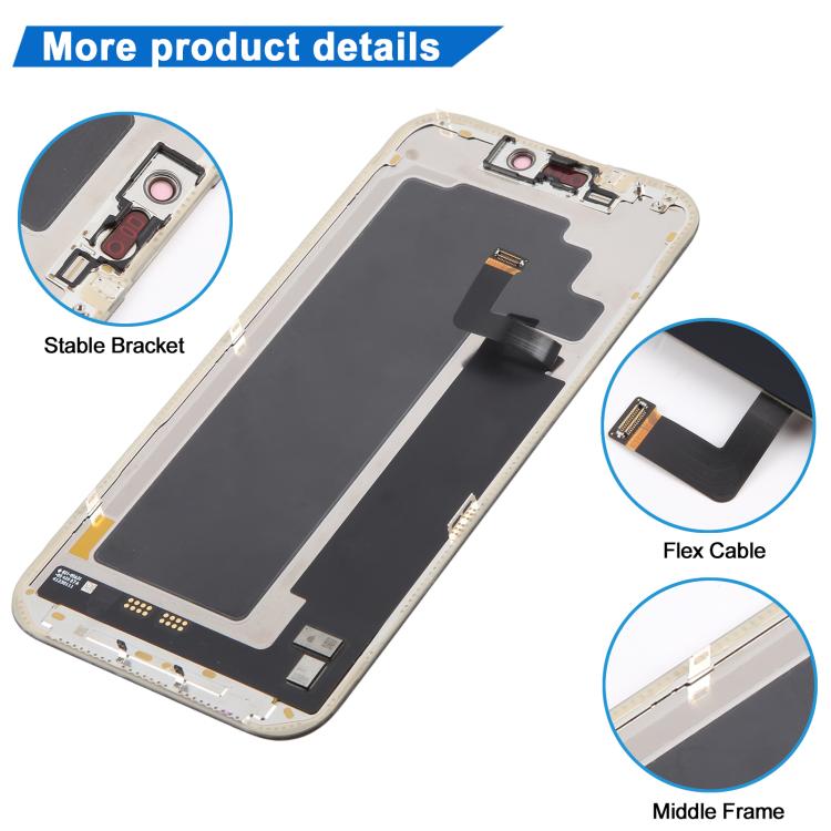 iPhone 17 Pro Max screen replacement with LCD flex cable and middle frame