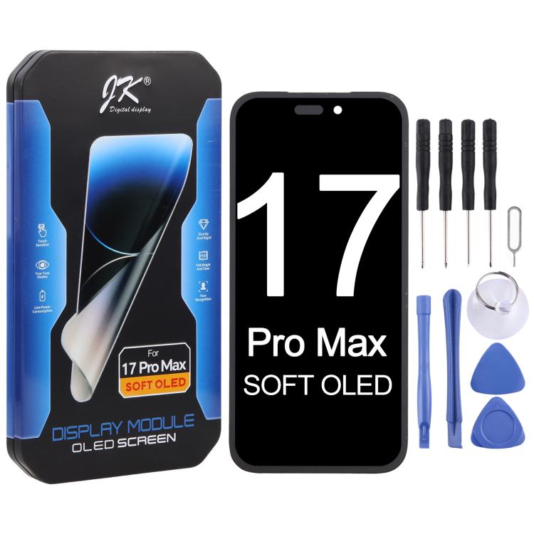 Gadedly iPhone 17 Pro Max OLED screen replacement kit with tools and pry picks