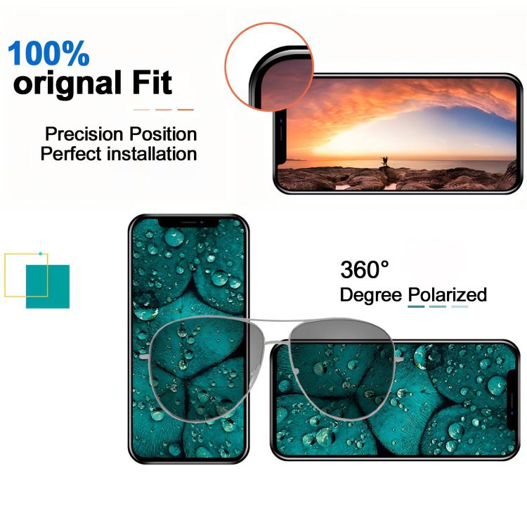iPhone 17 Pro Max screen replacement display with outdoor sunset image and glare effect
