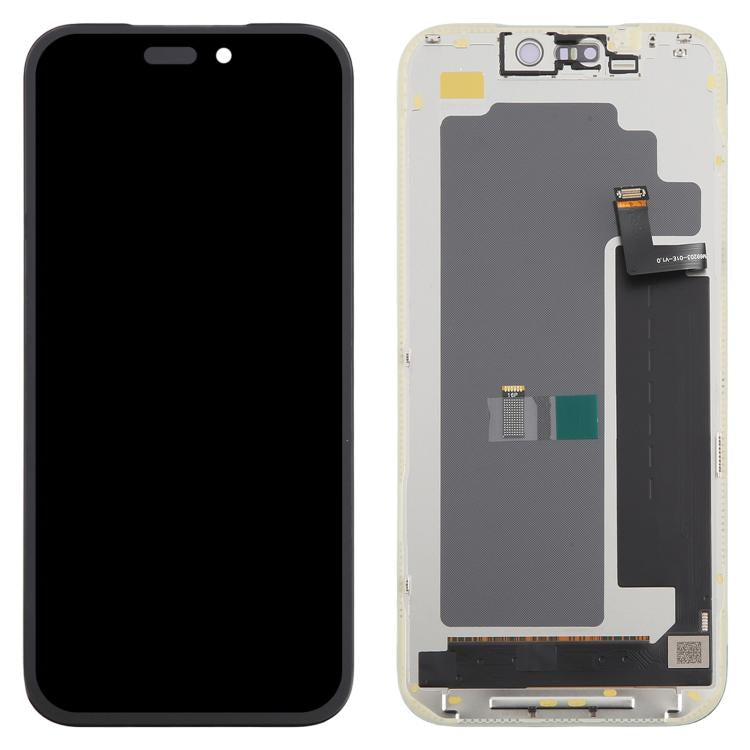 OLED screen assembly with black front and internal display panel