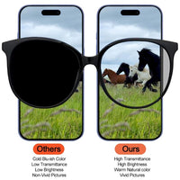 Smartphone screen replacement comparison with outdoor grass scene display