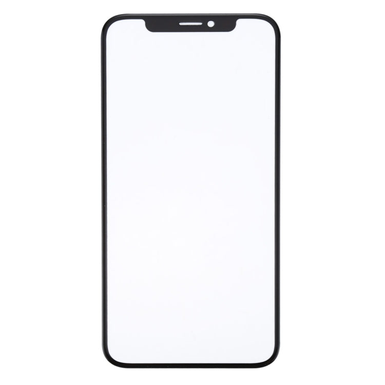 iPhone X front glass replacement, clear panel with black frame