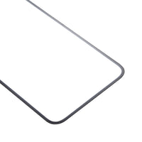 iPhone X front glass replacement corner close-up, black frame edge
