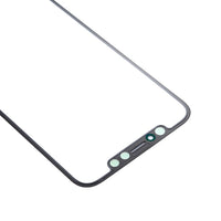 iPhone X front glass replacement bottom edge with openings, dark frame