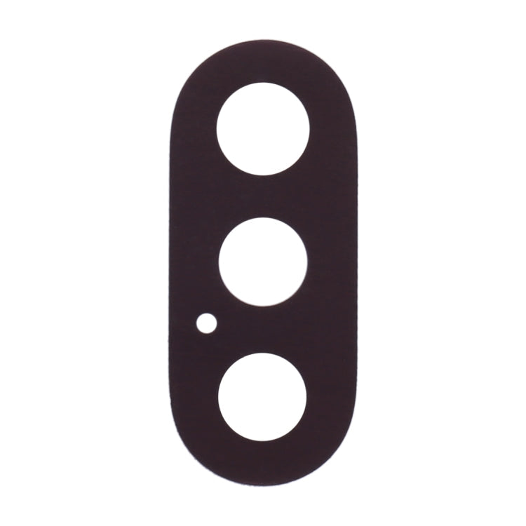Dark camera lens cover insert with three cutouts and small flash hole for iPhone X