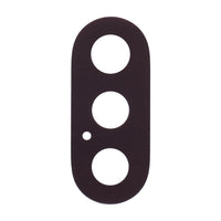 Dark camera lens cover insert with three cutouts and small flash hole for iPhone X