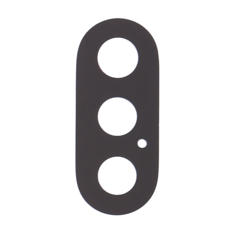 Camera lens backplate with three circular openings and small flash hole, dark replacement part