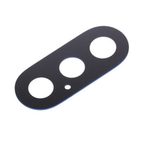 Dark rounded rectangular camera lens backplate with three circular openings
